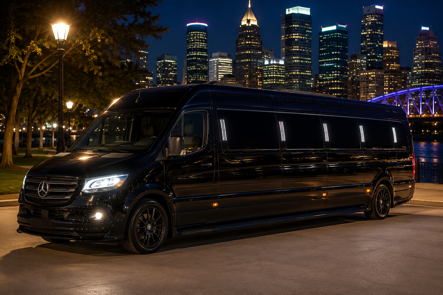 10-passenger limo Sprinter for parties and tours