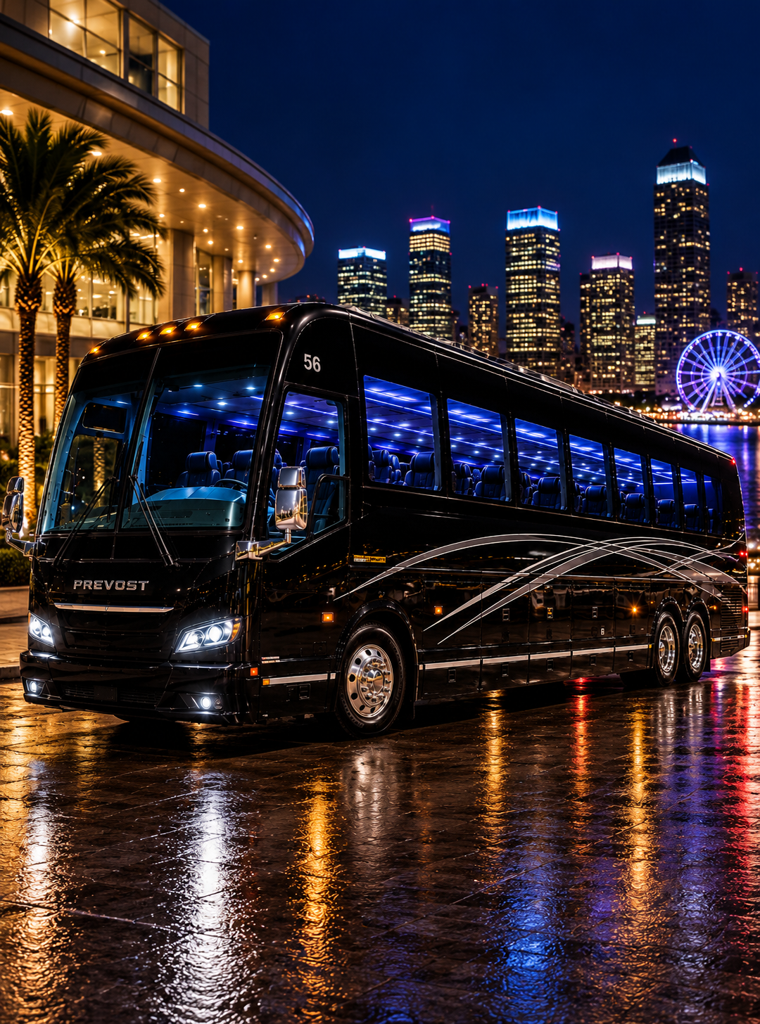 56-passenger motor coach for long trips