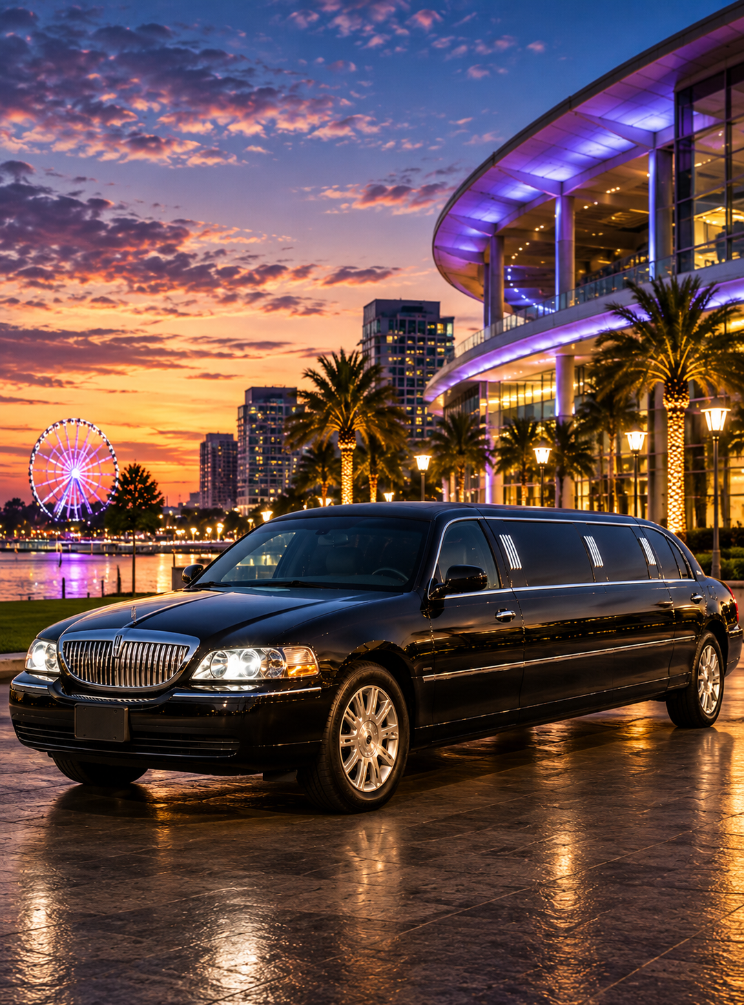 Black stretch limo for date nights and anniversaries