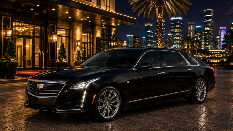 Chauffeured sedan for executive client visits