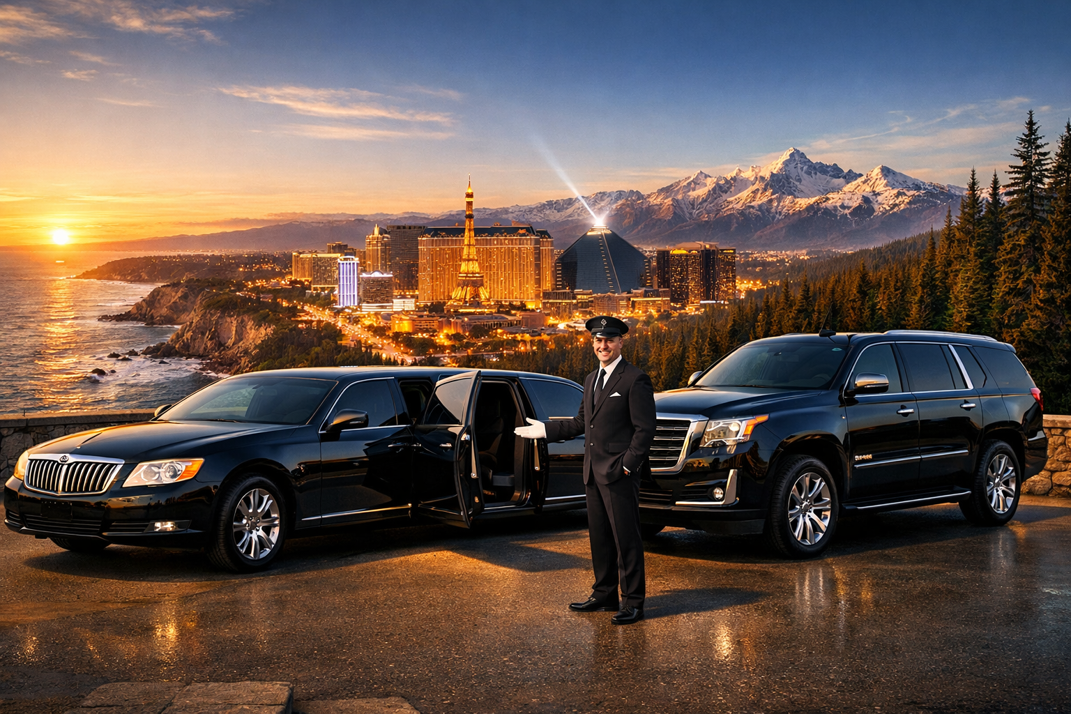 Chauffeur car in the western US